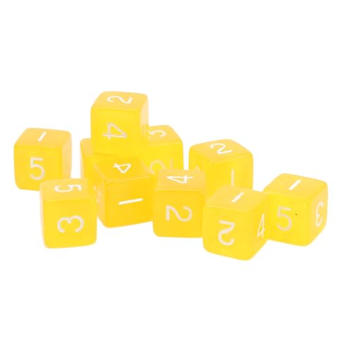 30PCS Polyedrische Würfel Würfel Rechtwinklig Transparenter Farbiger Kunststoff 6-seitige Würfel Spiele (Gelb) von EMUKOEP
