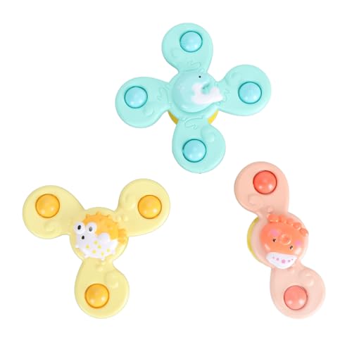 3PCS Saugnapf Rotierende Spielzeug Cartoon Tiere Sucker Infant Bad Spielzeug Set für Baby Sensorische Training Tägliche Unterhaltung von EMUKOEP