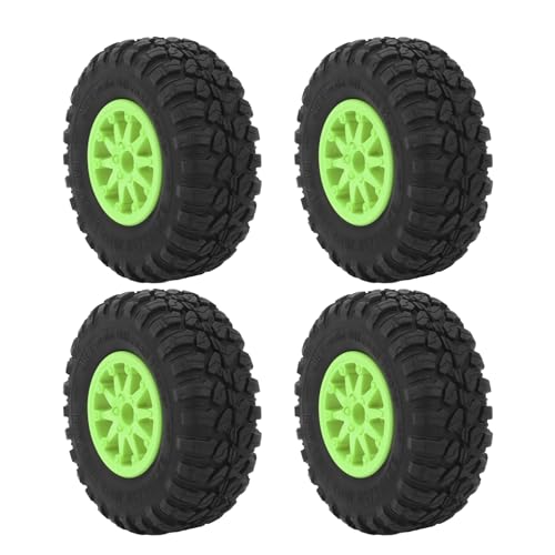 EMUKOEP 4 Stück 2,2 Zoll RC Crawler Nabenreifen Universal Strong Grip RC Car Nabenräder Ersatz Axial SCX10 90046 Redcat GEN8 (Grün) von EMUKOEP