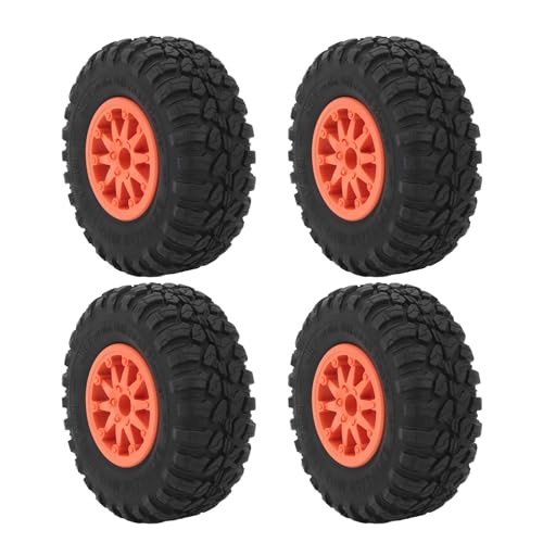 EMUKOEP 4 Stück 2,2 Zoll RC Crawler Nabenreifen Universal Strong Grip RC Car Nabenräder Ersatz Axial SCX10 90046 Redcat GEN8 (Orange) von EMUKOEP