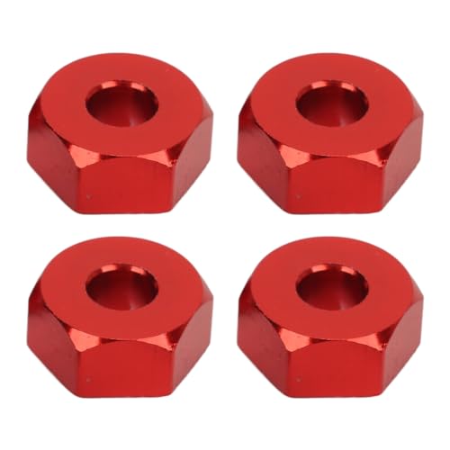 EMUKOEP 4PCS 12mm Hex Radnabe Montieren Aluminium Legierung RC Auto Hex Drive Adapter Ersatz MJX 14210 16208 (Rot) von EMUKOEP