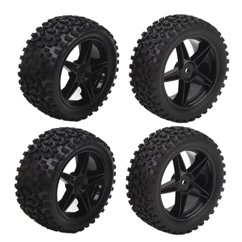 EMUKOEP 4PCS 85mm 33mm Vorne RC LKW Räder 85mm 42mm Hinten Off Road Reifen mit 5 Sterne Felgen Axial 1/10 Fernbedienung Auto von EMUKOEP