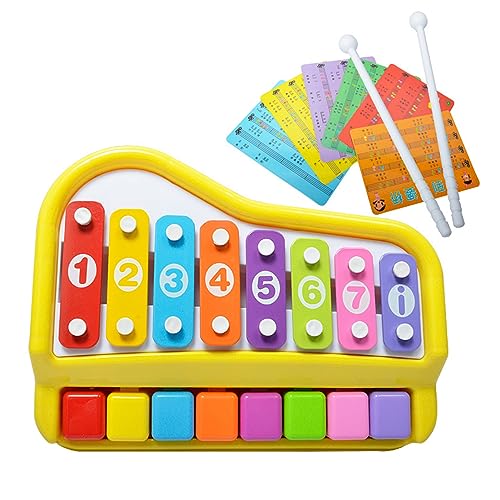 EMUKOEP Baby Klavier Xylophon Spielzeug 8 Tasten Tastatur Musikalisches Lerninstrument für Kinder Früherziehung von EMUKOEP