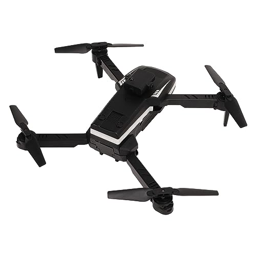 EMUKOEP Faltbare Drohne mit 4K-Einzelkamera, WiFi-LED-Licht, 50-fachem Zoom, One Key Take Off, 4K, Intelligente Hindernisvermeidung, RC-Quadcopter, Schwarz von EMUKOEP