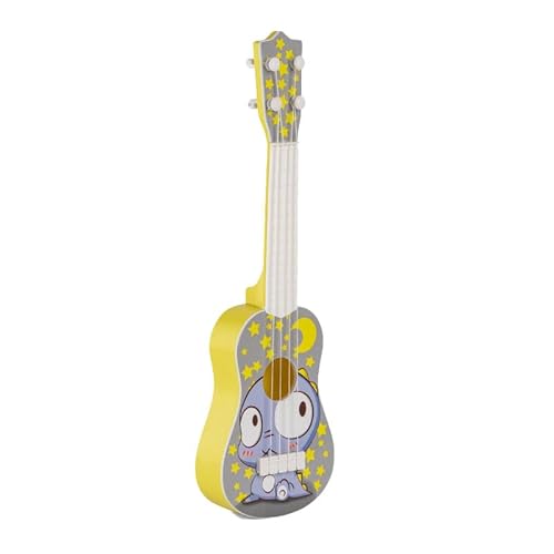Kunststoff-Gitarren-Spielzeug, Cartoon-Muster, Gitarre, Ukulele, Spielzeug für Kinder, Geschenk (Großes Augen-Drachenmuster) von EMUKOEP