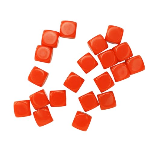 Kunststoff-Würfel, 20 Stück, Runde Ecken, Blanko, Kunststoff, 16 Mm, Lehrspielzeug, Würfel Brettspiele, Partys (Orange) von EMUKOEP