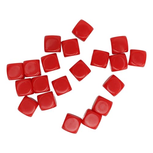 Kunststoff-Würfel, 20 Stück, Runde Ecken, Blanko, Kunststoff, 16 Mm, Lehrspielzeug, Würfel Brettspiele, Partys (Rot) von EMUKOEP