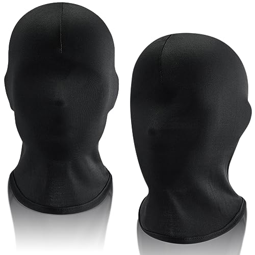 ENAIAH 2 Stück Vollgesichtsmaske Halloween, Spandex Kopfmaske Vollgesichtsmaske Schwarz Spandex Vollgesichtsmaske Halloween Kopfmaske Gesichtslose Maske Spielzeug Masken für Halloween Cosplay von ENAIAH