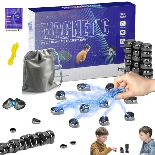 Magnetisches schachspiel, 20 Stück Hämatit Magnete, Magnet Spiel, magnetisches schachspiel Steine, magnetsteine Spiel, ragbares Magnetic Schachspiel für Zuhause Büro Reise Party Camping von ENAIAH