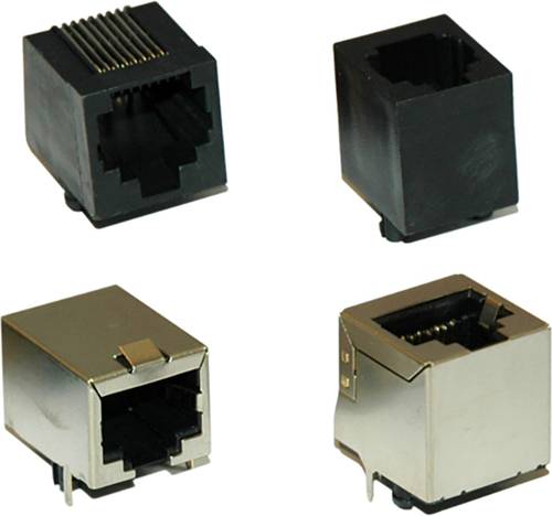 Encitech RJJ-44NF-V RJ45-Steckverbinder 2101-0110-11 Buchse, Einbau vertikal Polzahl 4P4C Schwarz von ENCITECH