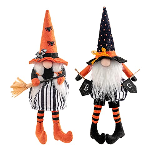 ENERRGECKO GNOME Puppe Ornament Halloween Lange Beine mit Besen Zwerg Puppe Kreative Gesichtslose Zwerg Puppe Halloween Puppe von ENERRGECKO