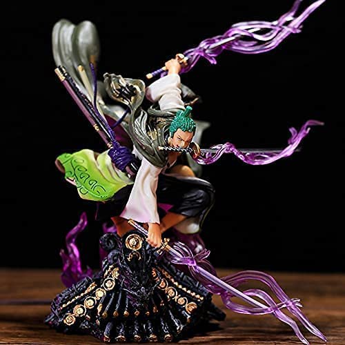 ENFILY 20 cm Anime Figur Roronoa Zoro Figur Three Knives Big Thousand World Collection PVC Figur Land of Wano Country Model Figur Kuchen Dekoration Auto Ornamente von ENFILY