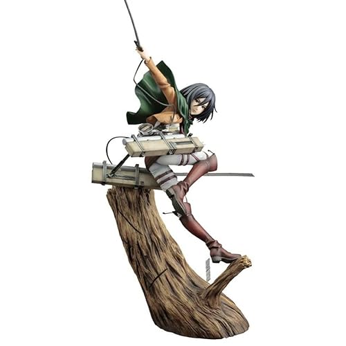 ENFILY Attack on Titan, Mikasa Ackerman Statue 28 cm/11 Zoll Kampfhaltung Figur Eren Yeager Mikasa Levi Ackerman Collection Spielzeug für Anime-Fans von ENFILY