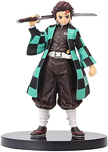 ENFILY Demon Slayer Figur, Q-Version Kimetsu No Yaiba Actionfigur Handgemachte Tanjiro Kamado Statue Japanische Anime-Sammlung Figur Puppe Spielzeug Geschenke Für Kinder Erwachsene (A) von ENFILY