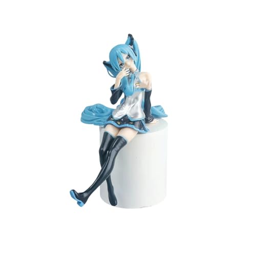 ENFILY für Hatsune Miku Figur Handmade PVC Anime Cartoon Charakter Modell Statue Figur, Desktop Ornamente Dekorationen Geschenke für Fans (Blauer Anzug) von ENFILY