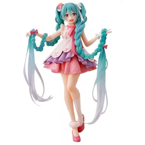 ENFILY für Hatsune Miku Figur Handmade PVC Anime Cartoon Charakter Modell Statue Figur, Desktop Ornamente Dekorationen Geschenke für Fans (Lange Haare) von ENFILY