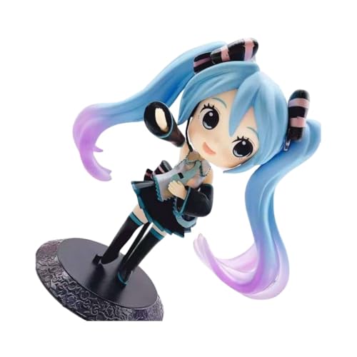 ENFILY für Hatsune Miku Figur Handmade PVC Anime Cartoon Charakter Modell Statue Figur, Desktop Ornamente Dekorationen Geschenke für Fans (Q-Version Blau) von ENFILY