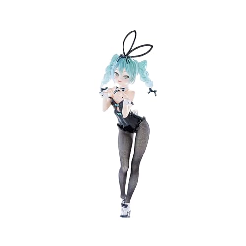 ENFILY für Hatsune Miku Figur Handmade PVC Anime Cartoon Charakter Modell Statue Figur, Desktop Ornamente Dekorationen Geschenke für Fans (Schwarze Seide) von ENFILY