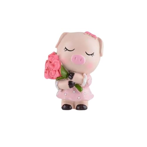 ENFILY für kreative Ornamente Figur Handmade PVC Anime Cartoon Charakter Modell Statue Figur, Desktop Ornamente Dekorationen Geschenke für Fans (Paar Niedliches Schwein B) von ENFILY