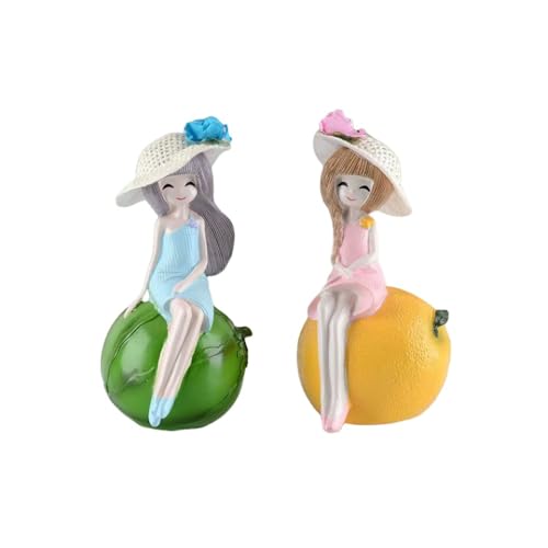 ENFILY für ornamentale Figur Handmade PVC Anime Cartoon Charakter Modell Statue Figur, Desktop Ornamente Dekorationen Geschenke für Fans (Zitrone Wassermelone Mädchen) von ENFILY