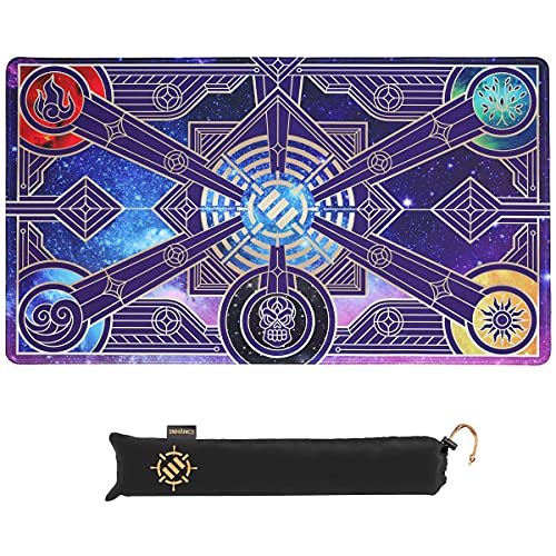 ENHANCE TCG Playmat - Spielmatte mit Genähten Kanten, Glatter Oberfläche und Kordelzug Reisetasche - Kompatibel mit MTG, YuGiOh, Pokemon, Herr der Ringe und Anderen TCG und LCG - Sterne ENHANCE TCG Playmat - Spielmatte mit Genähten Kanten, Glatter Oberfläche und Kordelzug Reisetasche - Kompatibel mit MTG, YuGiOh, Pokemon, Herr der Ringe und Anderen TCG und LCG - Sterne von ENHANCE