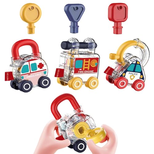 ENIKMOSD Auto Spielzeug mit Schloss und Schlüssel, Montessori Spielzeug für Baby Kinder ab 18 Monate,Lernspielzeug Sensorik Motorikspielzeug Schlüssel Spielzeug Reisen Geschenk für Junge Mädchen von ENIKMOSD