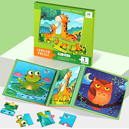 ENIKMOSD Kinderpuzzle Magnetische Puzzle Tier Puzzle für Kinder Puzzel ab 3,Reisespiele Kinder ab 3 Pädagogisches Puzzles,Lernspielzeug Magnetpuzzle für Kinder 3 4 5 Jahren von ENIKMOSD