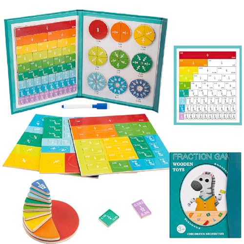 ENIKMOSD Magnetische Bruchrechnen Material,Bruchrechnen Form Lernen,Bruchstreifen,Mathe Demonstrator Magnetische,Bruchrechnen Lernen Kinder von ENIKMOSD