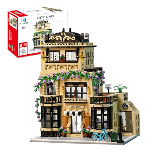 ENJBRICK Blumen Stadt Kaffeehaus Bausatz Kompatibel mit Lego für Adutls, Architektur Bauhaus Kit für Jungen und Mädchen 8-14 Jahre 144 3PCS von ENJBRICK