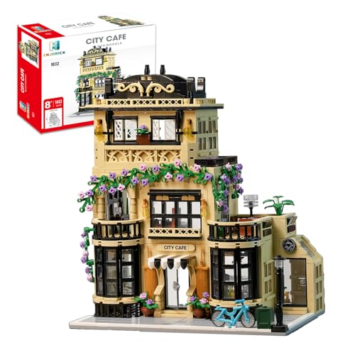 ENJBRICK Blumen Stadt Kaffeehaus Bausatz Kompatibel mit Lego für Adutls, Architektur Bauhaus Kit für Jungen und Mädchen 8-14 Jahre 144 3PCS von ENJBRICK