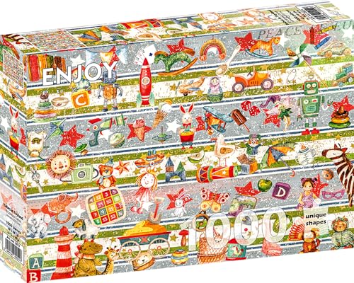 1000 Pieces Jigsaw Puzzle for Adults – Matte Finish, Soft Touch, Sturdy and Unique Pieces, Tight Fit, Vivid Colors, Missing Pieces Service – Vintage Toys and Dolls in Christmas Store – by ENJOY Puzzle von Enjoy puzzle