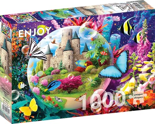 1000 Pieces Jigsaw Puzzle for Adults – Matte Finish, Soft Touch, Sturdy and Unique Pieces, Tight Fit, Vivid Colors, Missing Pieces Service – Fantasy Collage of Magic Underwater Castle by ENJOY Puzzle von Enjoy puzzle