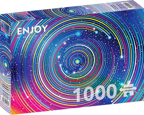 1000 Pieces Jigsaw Puzzle for Adults – Matte Finish, Soft Touch, Sturdy and Unique Pieces, Tight Fit, Vivid Colors, Missing Pieces Service – Abstract Space Galaxy of Circles and Stars by ENJOY Puzzle von Enjoy puzzle