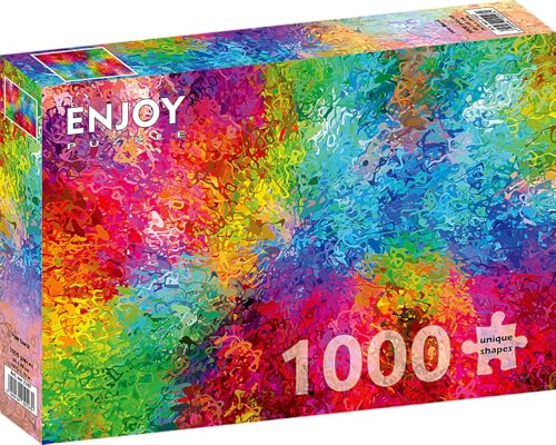 1000 Pieces Jigsaw Puzzle for Adults – Matte Finish, Soft Touch, Sturdy and Unique Pieces, Tight Fit, Vivid Colors, Missing Pieces Service – Abstract Rainbow Gradient Splashes Burst – by ENJOY Puzzle von Enjoy puzzle