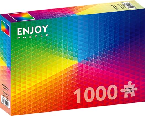 1000 Pieces Jigsaw Puzzle for Adults – Matte Finish, Soft Touch, Sturdy and Unique Pieces, Tight Fit, Vivid Colors, Missing Pieces Service – Rainbow Gradient Multicolor Triangle Mosaic by ENJOY Puzzle von Enjoy puzzle