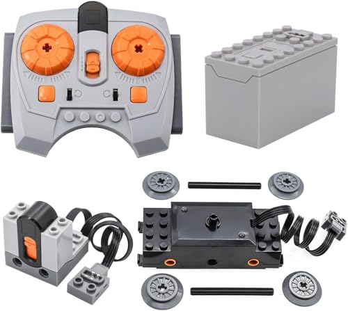 ENPUSI Power Functions Set, 4 Teile Zug Motor Set mit Fernbedienung Batteriebox Kompatibel mit vielen Modellen von ENPUSI