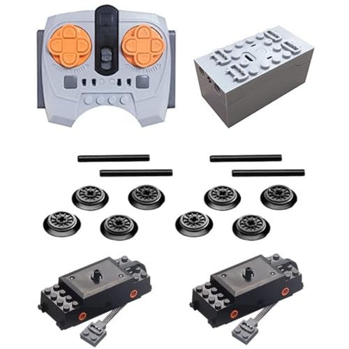 ENPUSI Power Functions Set, Fernbedienung Batteriebox Zug Motor Kit, Klemmbausteine Zug Ersatzteile Set Kompatibel mit vielen Modellen von ENPUSI