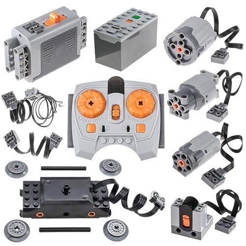 ENPUSI Power Functions Set, Motor Set mit Fernbedienung Batteriebox Zug Motor Led Kompatibel mit vielen Modellen von ENPUSI