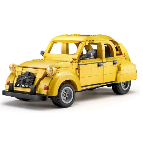 ENPUSI Vintage Auto Bausteine Bausatz, Oldtimer Klemmbausteine Modell, Auto Konstruktions Set für Kinder und Erwachsene (#2) von ENPUSI