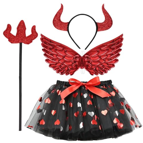 ENSTAB Halloween Kostüm Kinder für Fasching Halloween Karneval Kostüm Mädchen (Teufel) von ENSTAB