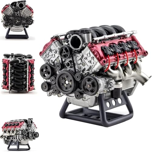 ENVGSOMP Cison Engine, Cison V8 Engine Kit, Cison V8 Engine Model Kit That Runs, Mini Engine Build Kit, Real Working Mini V8 Engine for Ax90104 Scx10ⅱ Capra Vs4-10 Pro Ultra Model Car (1Pcs) von ENVGSOMP