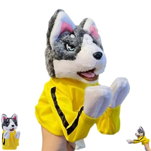 Kung Fu Animal Toy Husky Gloves Doll Children's Game Plush Toys, 2024 New Stuffed Hand Puppet Dog Action Toy, Soundable Boxing Dog Hand Puppet Toy (1Pcs,One Size) von ENVGSOMP
