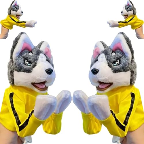 Kung Fu Animal Toy Husky Gloves Doll Children's Game Plush Toys, Boxing Husky Interactive Tricky Toy Gift for Kids, Stuffed Hand Puppet Dog Action Toy (2Pcs,One Size) von ENVGSOMP