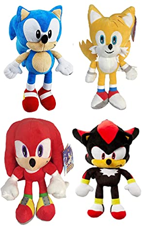 ENVI Sonic The Hedgehog Plüsch-Spielzeug, 30,5 cm, Sonic Tails Knuckles Shadow (Sonic Set von 4 NWP>) von Envi