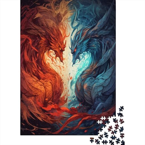 Böser Drache Puzzle 1000 Teile Erwachsene, Puzzlespiel Jigsaw Puzzles Erwachsenen Puzzlespiel Puzzel 1000pcs (75x50cm) von ENYISIYULO