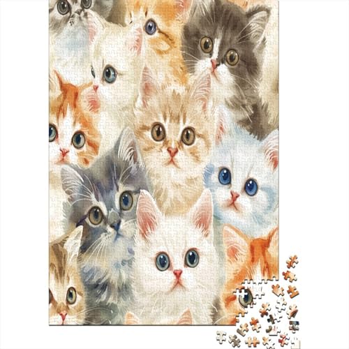 Cute Kat Puzzle 1000 Teile - Puzzle Für Erwachsene, Puzzle, Puzzlespiel Erwachsenen Puzzlespiel Puzzel 1000pcs (75x50cm) von ENYISIYULO