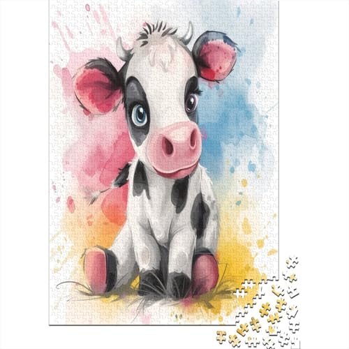 Cute Little Kuh Puzzle 1000 Teile Puzzle Für Erwachsene Und Kinder Ab 14 Jahren Puzzel 1000pcs (75x50cm) von ENYISIYULO