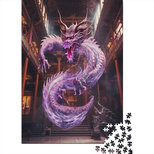 Drache Puzzle 1000 Teile Erwachsene Puzzles Für Erwachsene Klassische Puzzles 1000 Teile Erwachsene Puzzlespiel Schwer Pädagogisches Spielzeug Erwachsene Kinder Puzzel 1000pcs (75x50cm) von ENYISIYULO