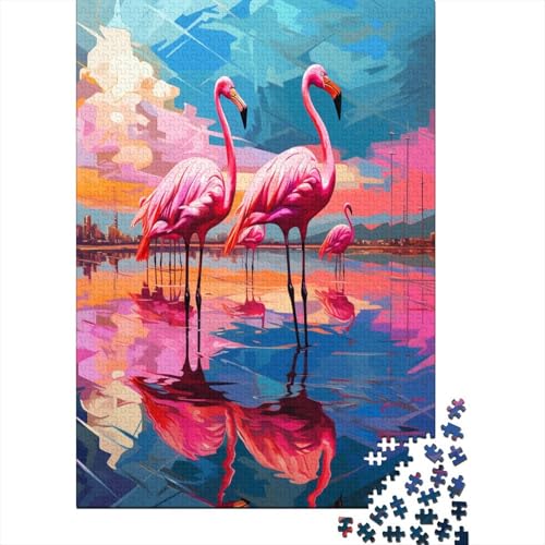 Flamingo Puzzlespiel 1000 Teile Jigsaw Puzzle 1000 Puzzle FüR Erwachsene Kinder Senioren Erwachsenen Puzzlespiel Puzzel 1000pcs (75x50cm) von ENYISIYULO