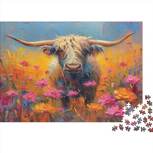 Highland Kattle Puzzle 1000 Teile Puzzle Für Erwachsene Und Kinder Ab 14 Jahren Puzzel 1000pcs (75x50cm) von ENYISIYULO